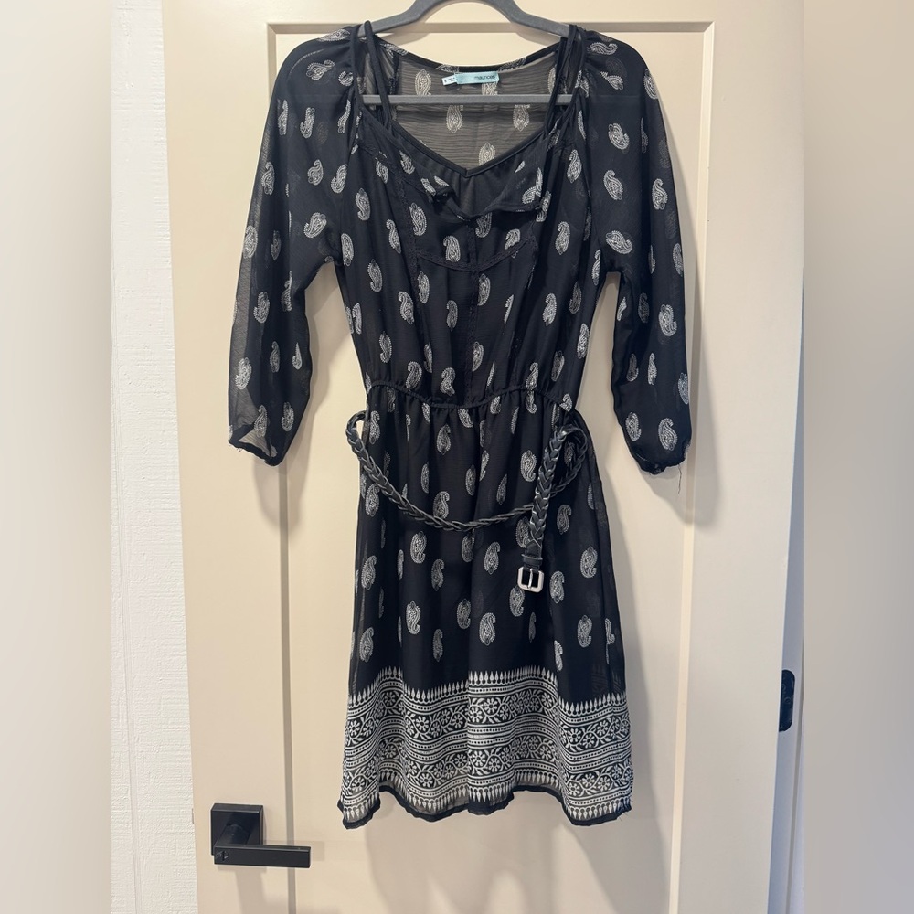 Maurices Black and White Paisley Midi Dress